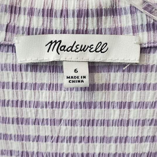 Madewell Kacie Lavender Plaid Mini Shirtdress Size 6 image number 3