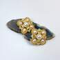 Designer Joan Rivers Gold-Tone Faux Pearl Filigree Design Clip Earrings image number 1