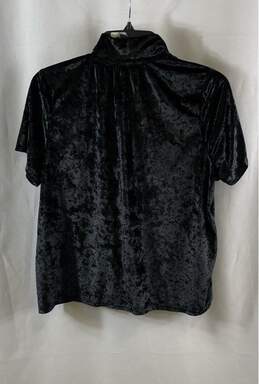 Juicy Couture Womens Black Velvet Short Sleeve Button-Up Sleepshirt Top Size L alternative image