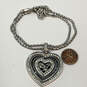 Designer Brighton Silver-Tone Rhinestone Heart Shape Pendant Necklace image number 2