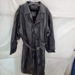 Vintage Oscar Piel Perfect Leather Trench Coat Size 4XL