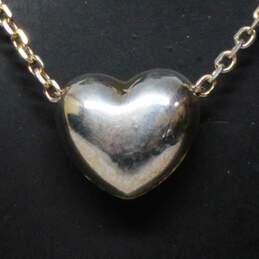 Dyadema Signed Sterling Silver Heart Pendant Necklace 18"