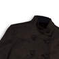 Womens Brown Long Sleeve Mock Neck Double Breasted Cropped Jacket Size 4 image number 3