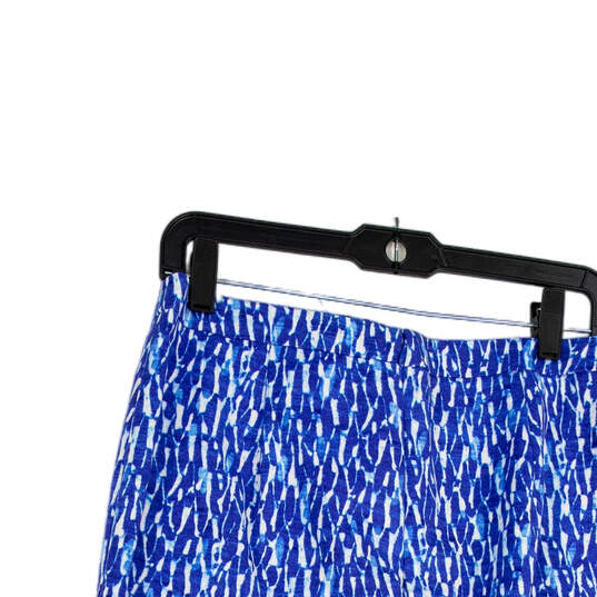 Womens Blue White Elastic Waist Pull-On Stretch Mini Skirt Size 8 image number 3