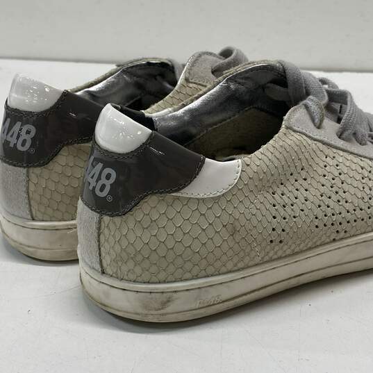 P448 Leather Snake Embossed Low Sneakers White 6.5 image number 6