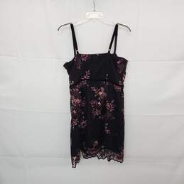 Tobi Black Floral Embroidered Sleeveless Mini Dress WM Size XL alternative image