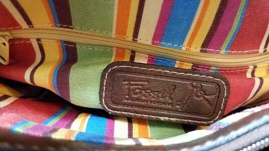 Fossil Leather & Woven Straw Crossbody Bag image number 3