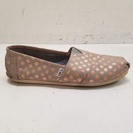 Toms Classic Slip On Shoes Drizzle Grey Gold Foil 12