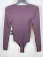 NWT Express Womens Purple Long Sleeve Scoop Neck One-Piece Bodysuit Size Small image number 2