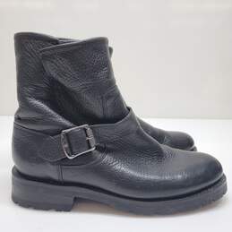 Frye Black Pebbled Leather Buckle Sherpa Lined Men's Boots Size 7