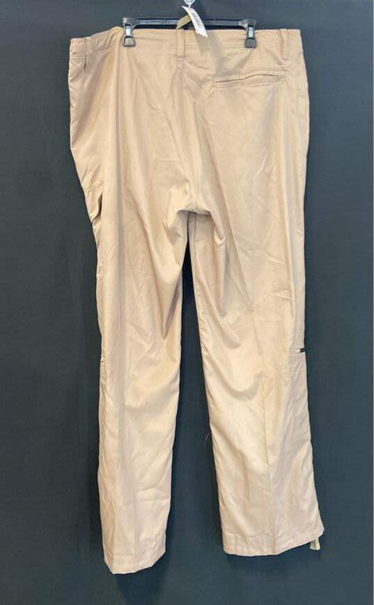 Jordan Mens Beige Button Pockets Flat Front Dri-Fit Stretch Cargo Pants Size 40T image number 2