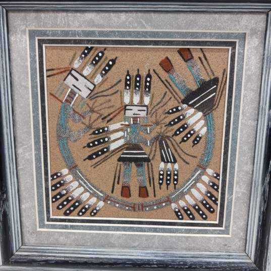 Pair of Framed Navajo Sand Paintings Wall Art image number 3