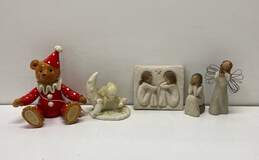 Lot of 5 Figurines Willow Tree, Schmid Gordon Fraser Bear Music Box, Snow Baby
