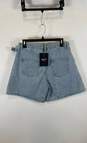 NWT Jane West Womens Blue High Rise Belted Denim Flare Mom Shorts Size 8 image number 2