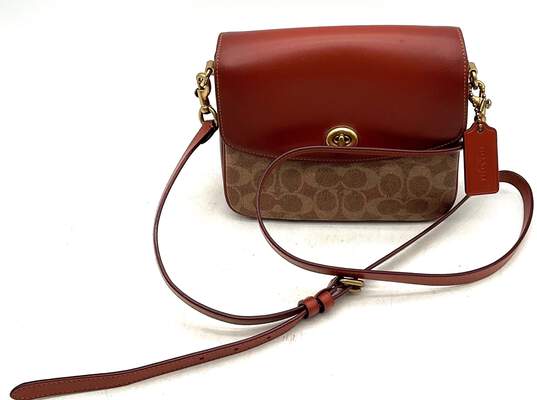 Coach Cassie 19 Signature Rust/Brown Leather Crossbody Bag image number 1