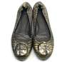 Tory Burch Leather Reva Travel Flats Gold 6.5 image number 2