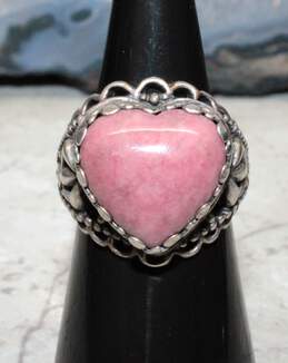 Carolyn Pollack Signed Sterling Silver Heart Cocktail Ring Size 7 alternative image