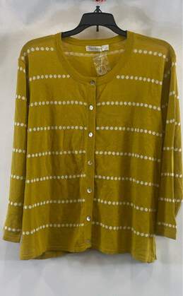 Two Danes Women's Yellow Dotted Cardigan- L NWT