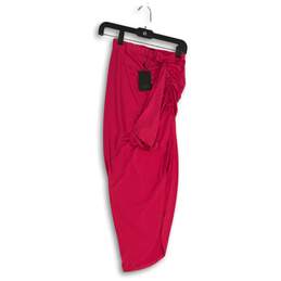 NWT NBD Womens Pink Side Ruched Front Slit Pull-On Tulip Skirt Size XXS