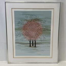 Pink Cherry Blossom Trees Limited Edition Print by J.K. Limic Signed Framed