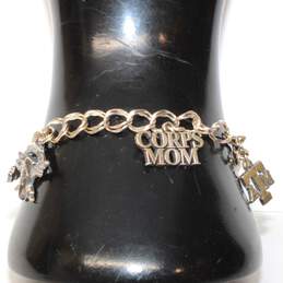 5 DV Signed Sterling Silver Charms On 925 Chain Bracelet 6.50" alternative image