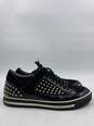 Authentic Versace Black Leather Suede Sneakers M 9.5 image number 1