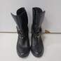 Fossil women's Black Leather Heeled Harness Boots Size 8 image number 1