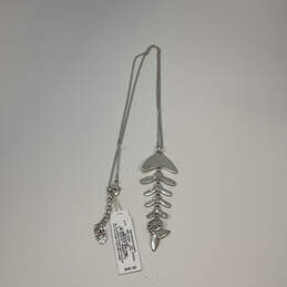 NWT Designer Lucky Brand Silver-Tone Articulated Fish Pendant Necklace alternative image