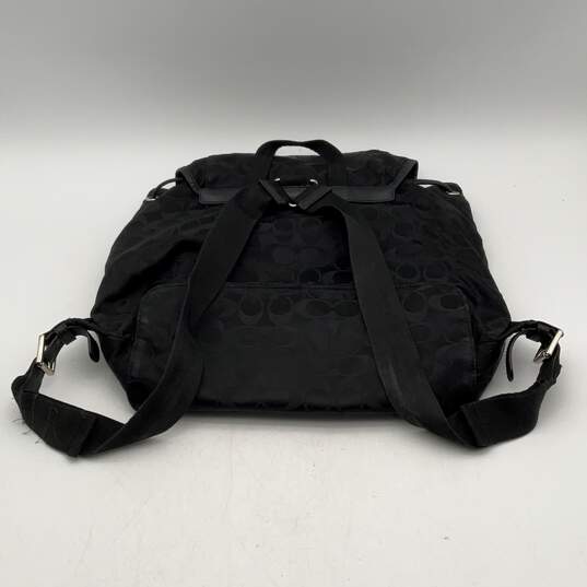Coach Womens Black Monogram Adjustable Shoulder Strap Backpack Purse image number 2