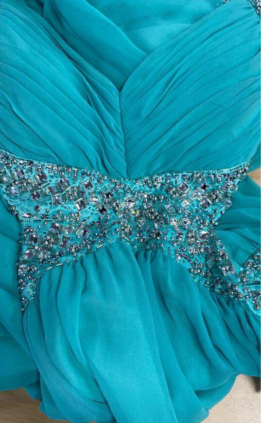 NWT Decode 1.8 Womens Blue Sleeveless Empire Waist Prom Maxi Dress Size 10 image number 3