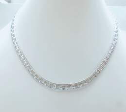 14k White Gold Textured Link Necklace 18.3g