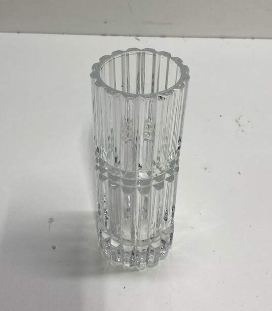 Crystal Vase Deep Cut Glass Flower Vase 6.5 inch Tall Vertical Fine Crystal image number 2