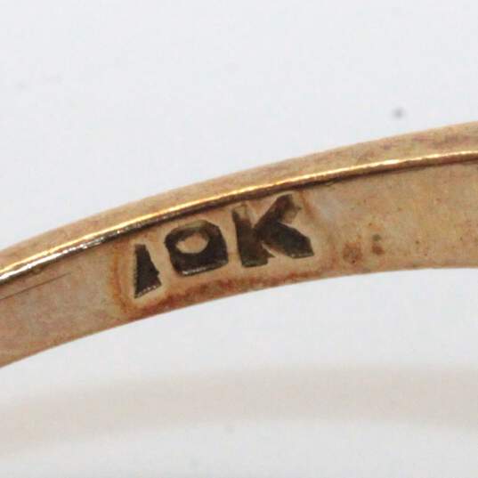 Vintage 10K Yellow Gold Blue Spinel Ring Size 8.25 - 2.6g image number 8