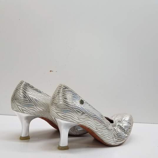 Adore Silver Metallic Ballroom Dance Heels Shoes Size 8 M image number 4