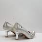 Adore Silver Metallic Ballroom Dance Heels Shoes Size 8 M image number 4