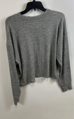 NWT Hollister Womens Gray Embroidered Ribbed Long Sleeve Pullover T-Shirt Size L alternative image