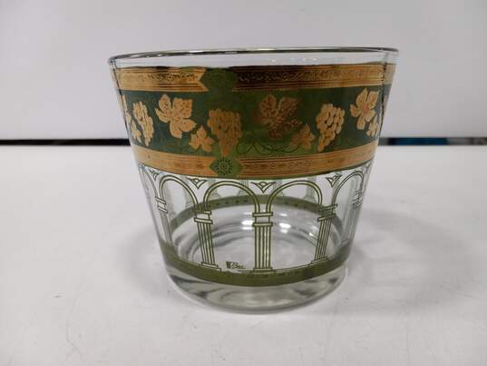 Cera Gold & Green Grape Leaf Ornate Glass Ice Bucket image number 2