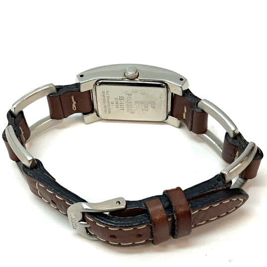 Designer Fossil ES-1117 Adjustable Strap Rectangle Dial Analog Wristwatch image number 2