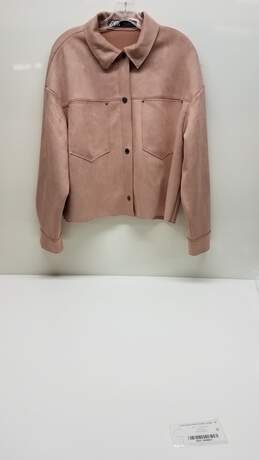 Zara Pink Faux Suede Jacket - M