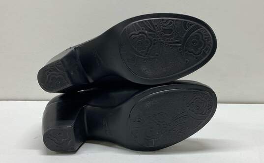 Dansko Black Leather Pull On Mid Heel Boots Shoe Size 10 image number 5