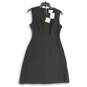 NWT Womens Black Round Neck Sleeveless Back Zip A-Line Dress Size 6 image number 1