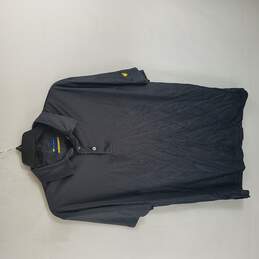 Jack Nicklaus Men Grey Quarter Button Athletic Polo Shirt M NWT