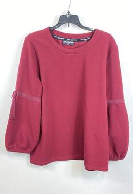 Karl Lagerfeld Women Pink Round Neck Flare Sleeve Sweatshirt Size Large