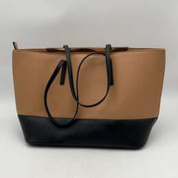 Aldo Womens Black Camel Leather Double Handle Inner Pocket Zipper Tote Bag alternative image