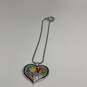 Designer Brighton Silver-Tone Colorful Heart Shape Love Pendant Necklace image number 1