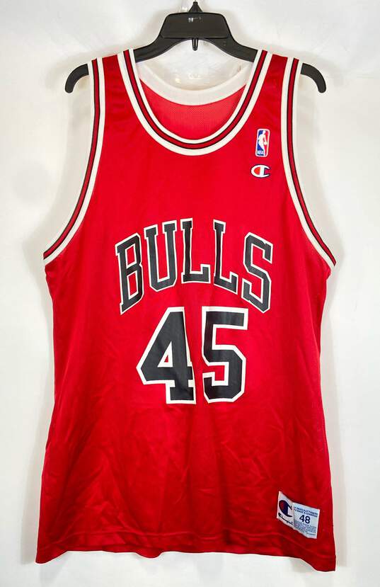 Champion NBA Chicago Bulls Michael Jordan #45 Red Basketball Jersey - Size XL image number 1