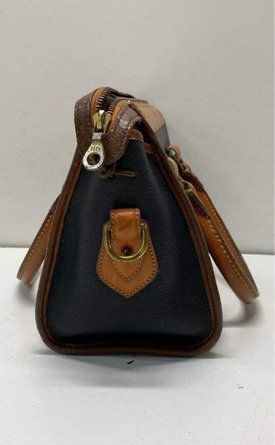 Vintage Dooney & Bourke Leather Top Zip Shoulder Satchel Bag image number 3