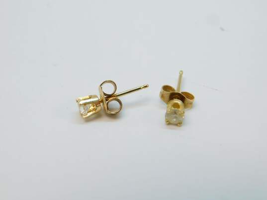 14k Yellow Gold 0.28CTTW Diamond Stud Earrings 0.6g image number 4