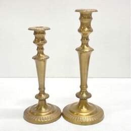 Set of 2 Tapered Candle Holders Mediterranean Design 12in and 10in Tall
