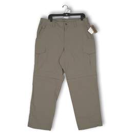 Duluth Trading Mens Cargo Pants Flat Front Slash Pockets Beige Size 38